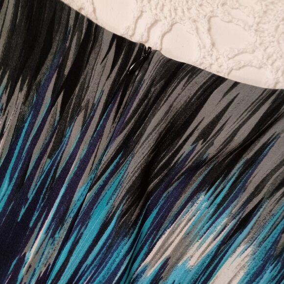 New David Meister Sheath Pencil Dress Starburst Knit Blue Gray 3/4 Slv 20W Women - Picture 11 of 11